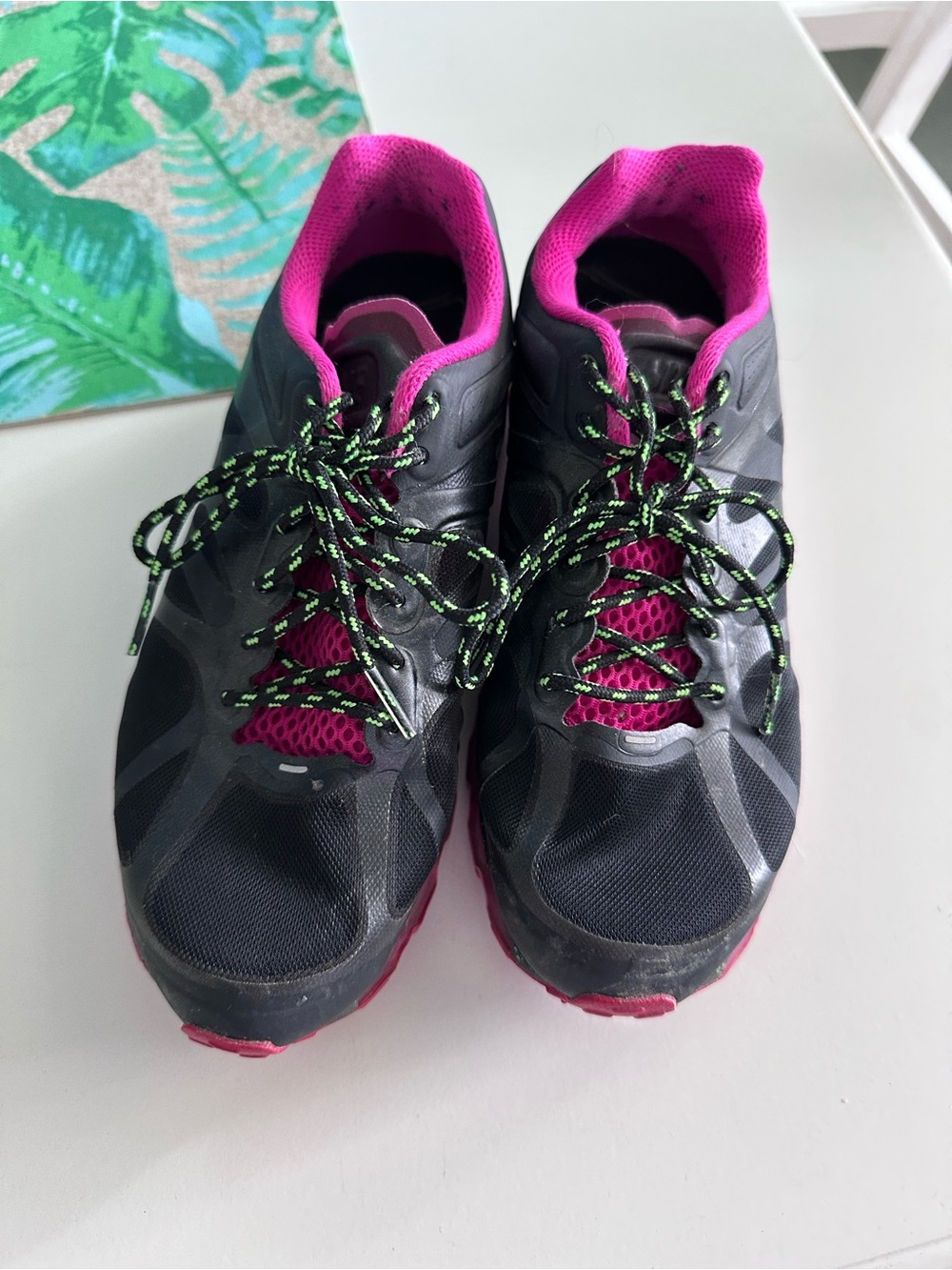 Women's Black and Pink Nike Air Running Shoes 7.5